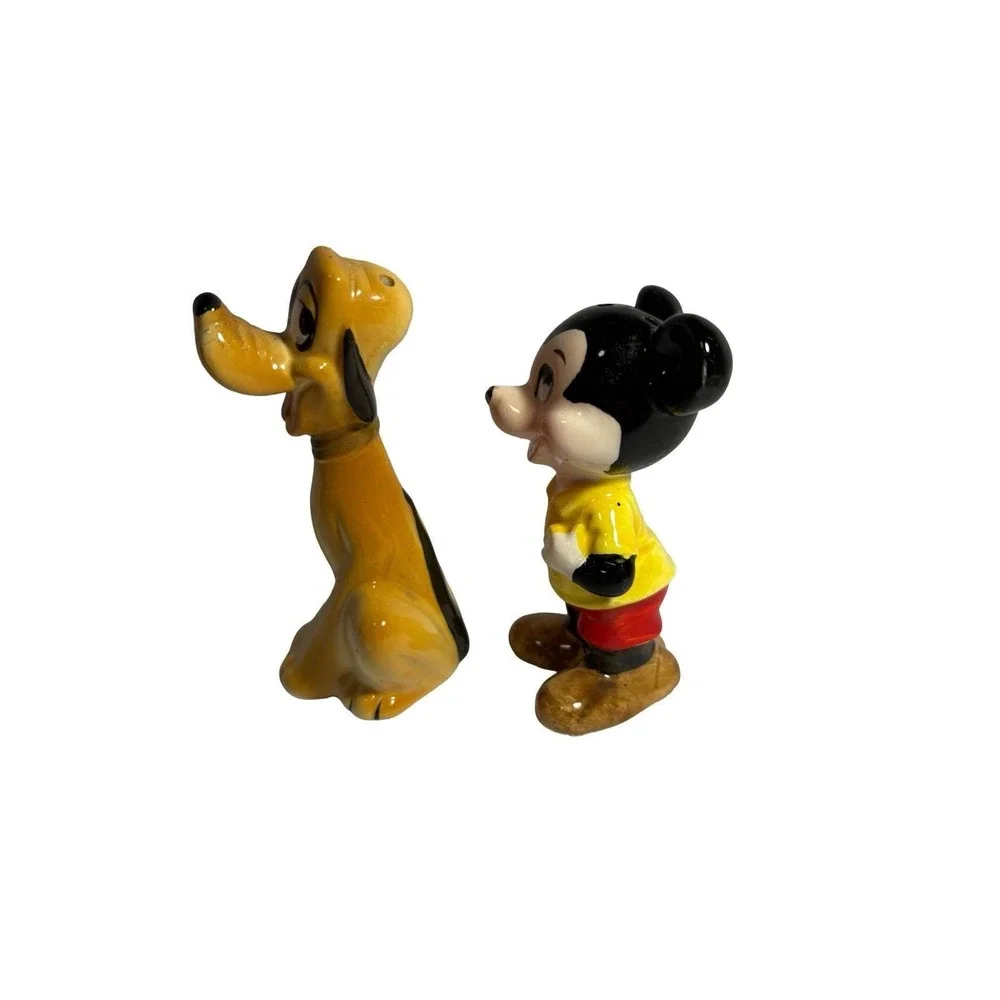 Vintage and Rare Disney‎ Mickey and Pluto Salt and Pepper Set 1960s